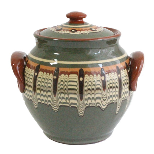 ヴィンテージ ポット&お猪口 トロヤン焼き ブルガリア陶器 レトロポップ